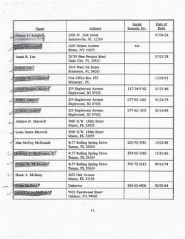 Claimants Mailing List & Correspondence 58